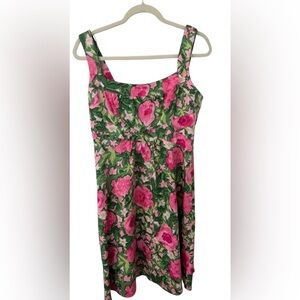 London Times Pink and Green Floral Dress